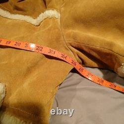 VTG 70s Lakeland Sheepskin Shearling Rancher Coat Mens 44 Large Western Marlboro