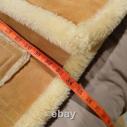 VTG 70s Lakeland Sheepskin Shearling Rancher Coat Mens 44 Large Western Marlboro