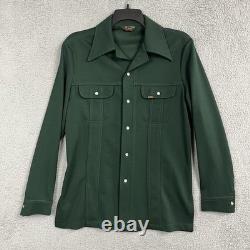 VTG 70s Lee Leisure Suit Set Mens M/L 32x35 Double Knit Pearl Snap Western Flare