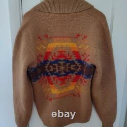 VTG 70s Pendleton High Grade Western Wear Shawl Collar Cardigan Sweater Sz Large