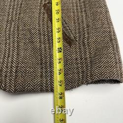 VTG 70s Pioneer Jacket Western Boho Cowboy Herringbone Wool Lined L 20x27.5
