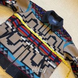VTG 80s Pendleton High Grade Western Wear Wool Aztec Navajo Zip Up Jacket Size L