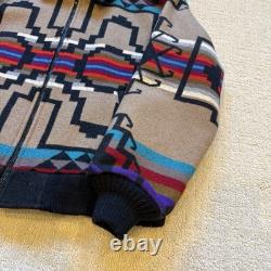 VTG 80s Pendleton High Grade Western Wear Wool Aztec Navajo Zip Up Jacket Size L