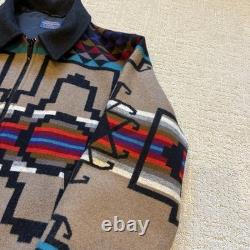 VTG 80s Pendleton High Grade Western Wear Wool Aztec Navajo Zip Up Jacket Size L