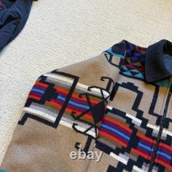 VTG 80s Pendleton High Grade Western Wear Wool Aztec Navajo Zip Up Jacket Size L