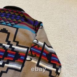 VTG 80s Pendleton High Grade Western Wear Wool Aztec Navajo Zip Up Jacket Size L