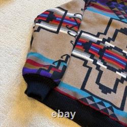 VTG 80s Pendleton High Grade Western Wear Wool Aztec Navajo Zip Up Jacket Size L