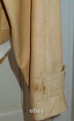 VTG 80s WESTERN TAN LEATHER FRINGE INDIAN HEAD NICKEL BUTTONS CONCHOS JACKETL