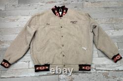 VTG Brassada Western Bomber Jacket Whispering Pines Charolais Cattle Logo XL USA
