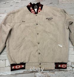 VTG Brassada Western Bomber Jacket Whispering Pines Charolais Cattle Logo XL USA