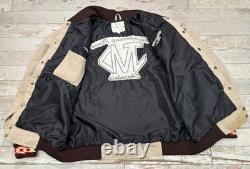 VTG Brassada Western Bomber Jacket Whispering Pines Charolais Cattle Logo XL USA
