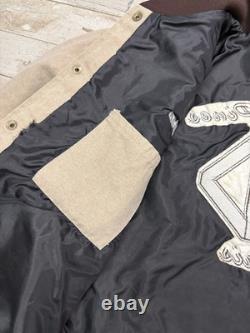 VTG Brassada Western Bomber Jacket Whispering Pines Charolais Cattle Logo XL USA