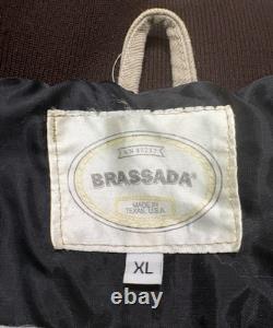 VTG Brassada Western Bomber Jacket Whispering Pines Charolais Cattle Logo XL USA