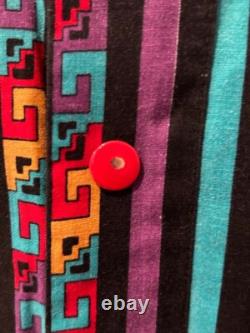 VTG Brushpopper Southwestern Aztec Western Button Up Shirt Cowboy Men Sz L RARE
