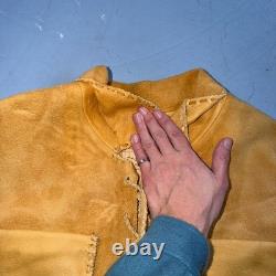 VTG Buckskin Montana Jacket Leather Fringe Western Leather Cowboy Suede 70s