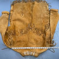 VTG Buckskin Montana Jacket Leather Fringe Western Leather Cowboy Suede 70s