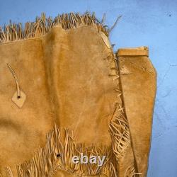 VTG Buckskin Montana Jacket Leather Fringe Western Leather Cowboy Suede 70s