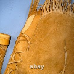 VTG Buckskin Montana Jacket Leather Fringe Western Leather Cowboy Suede 70s