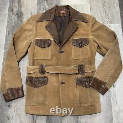 VTG CREACIONES Bar-Co 1960s Suede Leather Light Brown Hippie Western Jacket