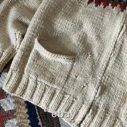 VTG Cowichan Aztec Style Hand Knit Wool Cardigan Sweater