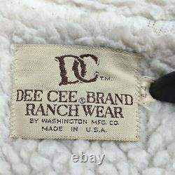 VTG DEE CEE Mens Size 44 Large Sherpa Lined Denim Cowboy Ranch Western Coat USA