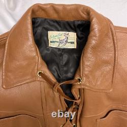 VTG Deerskin Western Leather Fringed Cowboy Jacket Custom Coat Co. Mens XL Brown