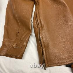 VTG Deerskin Western Leather Fringed Cowboy Jacket Custom Coat Co. Mens XL Brown