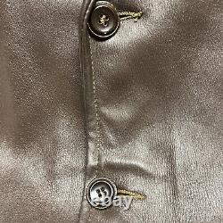 VTG Deerskin Western Leather Jacket Blazer Custom Coat Co. Mens M/L Dark Brown