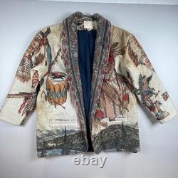 VTG Gazelle Collection Southwest Native American Indian Tapestry Jacket Western