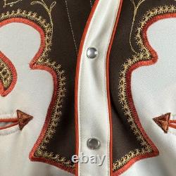VTG H Bar C California Ranchwear Cowboy Western Shirt Med Embroidered Long Tail