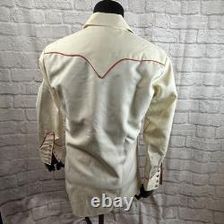 VTG H Bar C California Ranchwear Cowboy Western Shirt Med Embroidered Long Tail