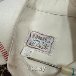 VTG H Bar C California Ranchwear Cowboy Western Shirt Med Embroidered Long Tail
