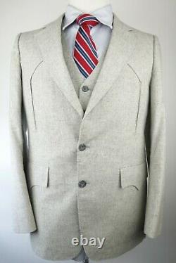 VTG H Bar C Ranchwear Western 3 Piece Suit Men Size 42 Large Made In The USA