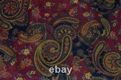 VTG Handmade Mens Western Pearl Snap Shirt Size L 70s Yoke Maroon Paisley Velour