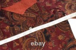 VTG Handmade Mens Western Pearl Snap Shirt Size L 70s Yoke Maroon Paisley Velour
