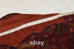 VTG Handmade Mens Western Pearl Snap Shirt Size L 70s Yoke Maroon Paisley Velour