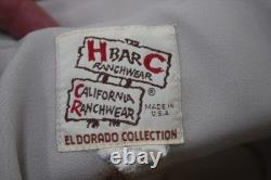 VTG LARGE H-BAR-C ROCKABILLY ELDORADO RANCHWEAR TAN WESTERN Shirt PEARL