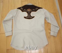VTG LARGE H-BAR-C ROCKABILLY ELDORADO RANCHWEAR TAN WESTERN Shirt PEARL