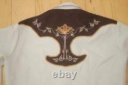 VTG LARGE H-BAR-C ROCKABILLY ELDORADO RANCHWEAR TAN WESTERN Shirt PEARL