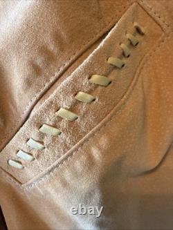 VTG LARIAT XL Western Native American Beaded Fringe Leather Jacket USA Stunnng