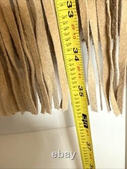 VTG LARIAT XL Western Native American Beaded Fringe Leather Jacket USA Stunnng