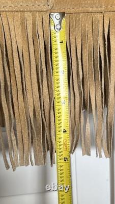 VTG LARIAT XL Western Native American Beaded Fringe Leather Jacket USA Stunnng