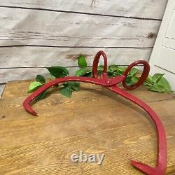 VTG Metal Ice Block Tongs Farm Primitive Western Decor Red Paint Large Handle