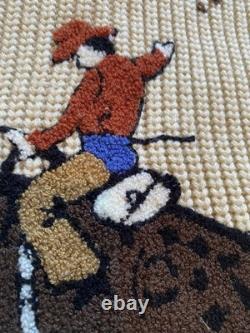 VTG Miller Outer Wear Bucking Bronco Western Cowboy Horse Cardigan Sweater XL