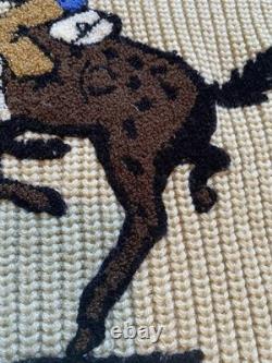 VTG Miller Outer Wear Bucking Bronco Western Cowboy Horse Cardigan Sweater XL
