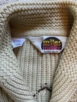 VTG Miller Outer Wear Bucking Bronco Western Cowboy Horse Cardigan Sweater XL