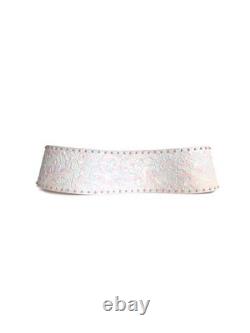 VTG OOAK Xtra Wide Tooled Leather Western Collection Belt Handmade Italy