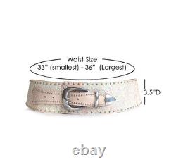 VTG OOAK Xtra Wide Tooled Leather Western Collection Belt Handmade Italy