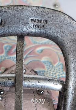 VTG OOAK Xtra Wide Tooled Leather Western Collection Belt Handmade Italy