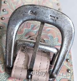 VTG OOAK Xtra Wide Tooled Leather Western Collection Belt Handmade Italy